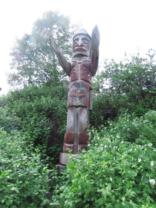 Totem poles tell a story if read from the bottom up. 