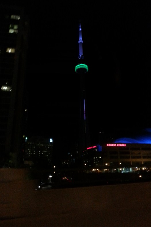 The CN tower, as it looked on my first night in Toronto
