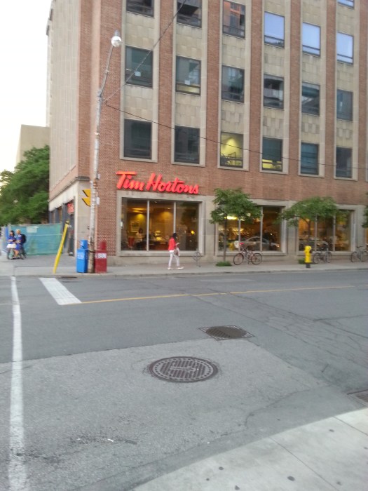 every second shop is Tim Horton's - coffee and donuts