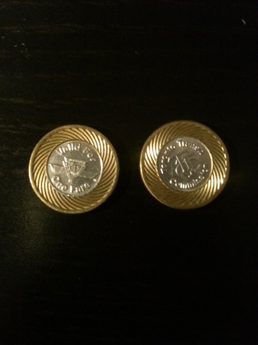 tokens for public transit - buses, streetcars, subway
